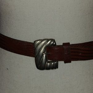 Brown lizard and Silver vintage belt M/L